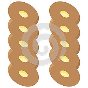Challah icon, Bakery and baking related vector