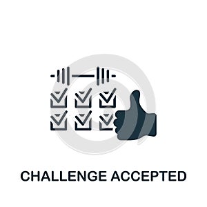 Challenge accepted icon. Monochrome simple sign from challenges collection. Challenge accepted icon for logo, templates