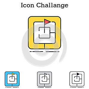Challenge flat icon design for infographics and businesses