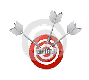 Challenge target and darts. illustration design photo