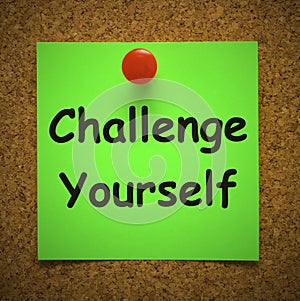 Challenge yourself concept icon meaning determination required - 3d illustration