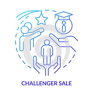 Challenger sale blue gradient concept icon