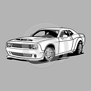 Challenger SRT Demon Black and White