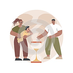 Challenges for divorced dads abstract concept vector illustration.