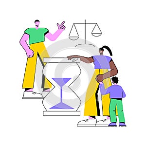 Challenges for divorced dads abstract concept vector illustration.