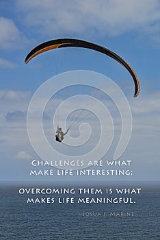 Challenges and paraglider photo