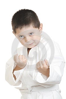 Challenging little karate kid