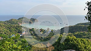 Chalok Baan Kao Bay or Chalok Bay landscape on Koh Tao island. Wide panoramic view