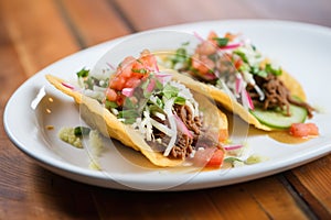 chalupa with spicy beef and drizzled sauce