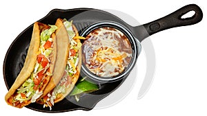 Chalupas and Pinto Beans in Skillet