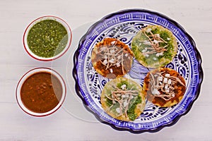 Chalupas poblanas, mexican food Puebla Mexico