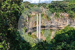 Chamarel waterfall on Mauritius