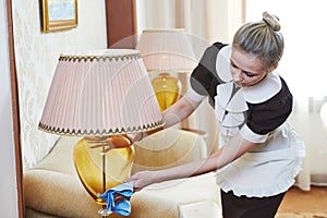 Chambermaid at hotel service