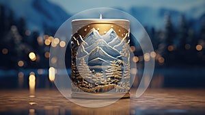 CHAMBERY tinplate candles, placed within a Winter Wonderland to capture the essence of nature-inspired compositions