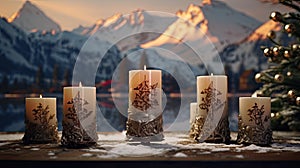 CHAMBERY tinplate candles, placed within a Winter Wonderland to capture the essence of nature-inspired compositions