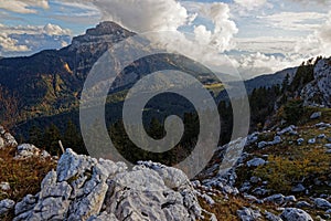 Chamechaude summit from Charmant-Som pastures photo