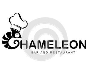 Chameleon bar and resto logo design concept.