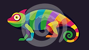 A chameleon blending into different colors symbolizing the adaptability of someone with multiple identities.. Vector photo