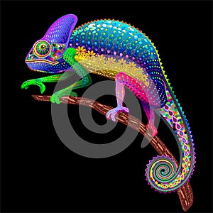 Chameleon Floral Rainbow Fantasy
