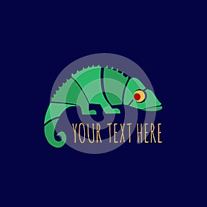 Chameleon icon. Funny animal reptile mascot. Tropical wildlife concept.