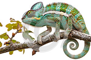 chameleon isolated on white background.Generative Ai