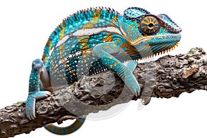 chameleon isolated on white background.Generative Ai