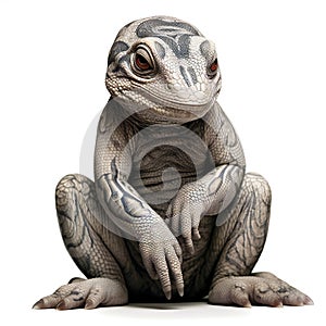 A chameleon, isolated on white background