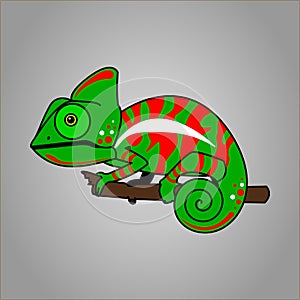 Chameleon Red And Green Cartoon