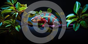 A chameleon transitioning through vibrant and vivid colors, exemplifying adaptability and change , concept of