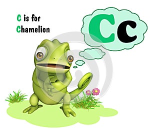 Chamelion wild animal with alphabate