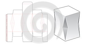 Chamfered gift box die cut template