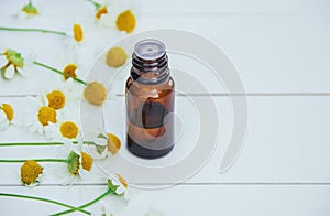 Chamomile extract in a small bottle.