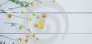 Chamomile extract in a small bottle.