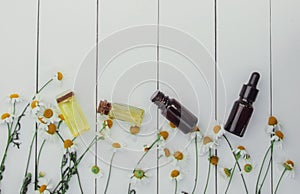 Chamomile extract in a small bottle.