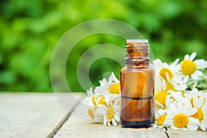 Chamomile extract in a small bottle.