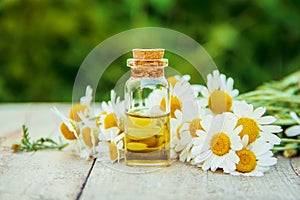 Chamomile extract in a small bottle.