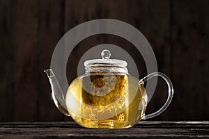Chamomile Tea in a Clear Teapot