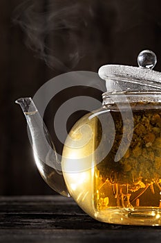 Chamomile Tea in a Clear Teapot