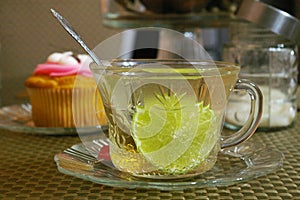 Chamomille Tea cup with a lemon slice