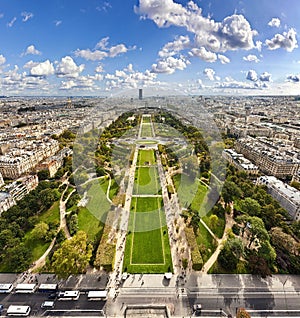 Champ de Mars from the Eiffel Tower