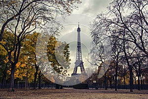 Champ de Mars park in autumn