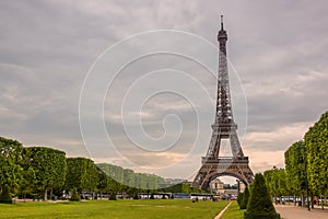 Champ de Mars and Tourists