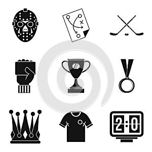 Champ icons set, simple style