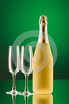Champagne against gradient background
