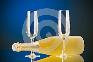 Champagne against gradient background