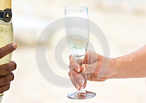 Champagne on the beach