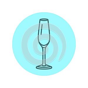 Champagne black line icon. Dishware