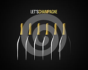 Champagne bottle concept design background