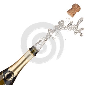 Champagne bottle explosion.