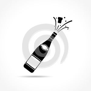 Champagne bottle explosion icon